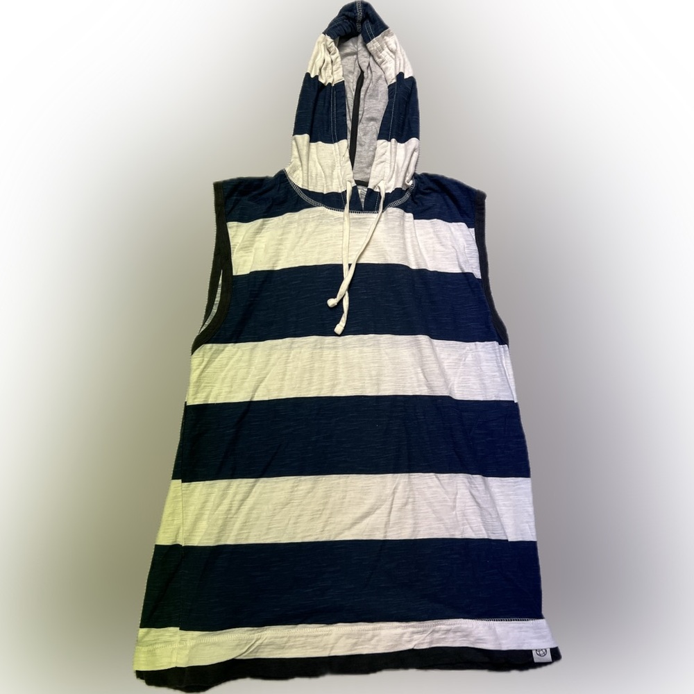 Free Planet Navy and Cream Striped Hoodie